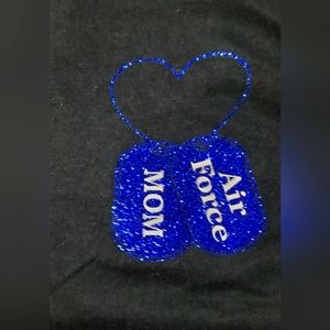 jerzees long sleeve vinyl printed tshirt. Airforce mom. Worn once.  Size medium.